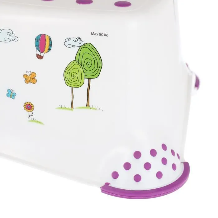 MILL'O BÉBÉ Marche-Pieds Blanc Violet Décor Hippo-2