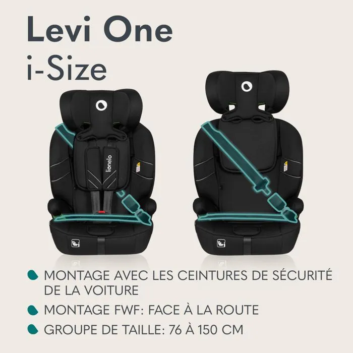 Siège auto évolutif LIONELO Levi One i-Size - 76-150 cm - Groupe 1/2/3 - Vert-1