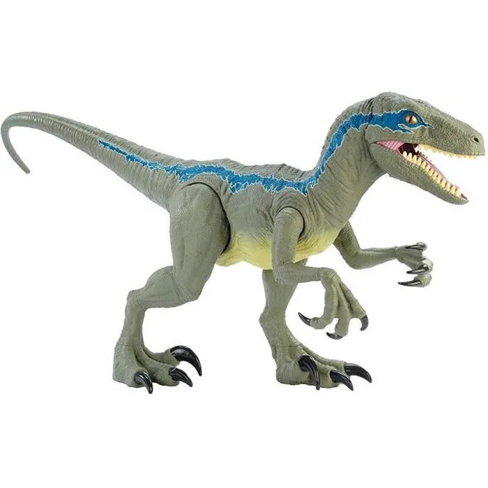 JURASSIC WORLD Figurine dinosaure Super Colossal Vélociraptor Blue 90 cm-0