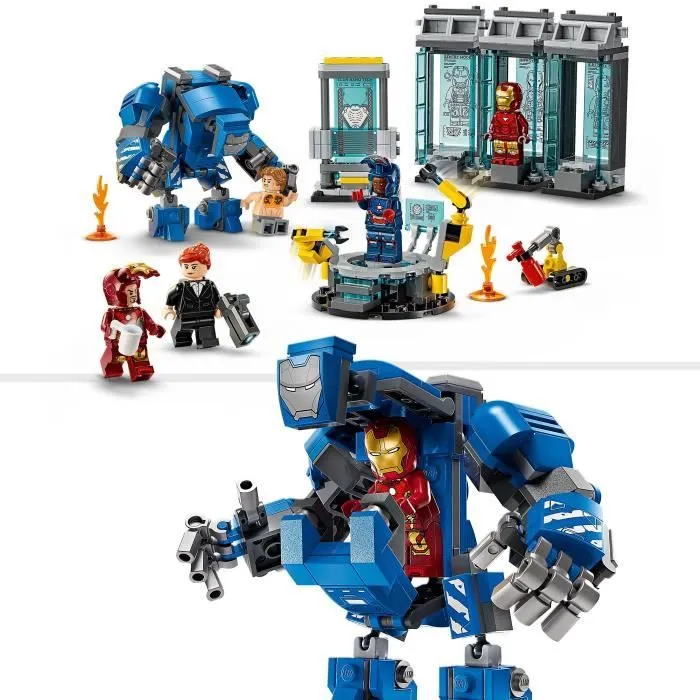 LEGO Marvel 76315 Le Laboratoire d’Iron Man : la Salle des Armures - Jouet garçon, 8 ans-2