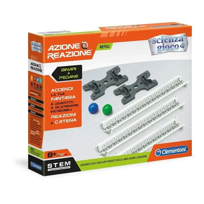 Clementoni Action et Reaction-Refill Bases + Rails Longs, Multicolore, - 19102-0