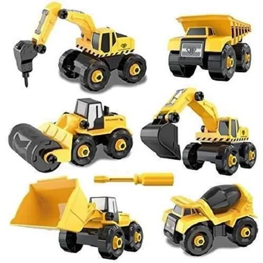 Ensemble de camion de construction bricolage 6ps, jeu éducatif pour enfants pour garçons et filles-1