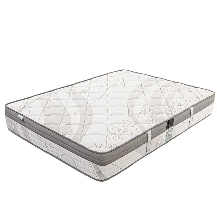 Ensemble Matelas 140x190 cm, ViscoPlus, 26 cm, mémoire de forme, ferme, face été/hiver + sommier gris ep20cm-2