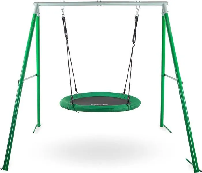 Balançoire Enfants - HyperMotion - Ronde - Hauteur Réglable - Charge 150 kg - Diamètre 102 cm-0