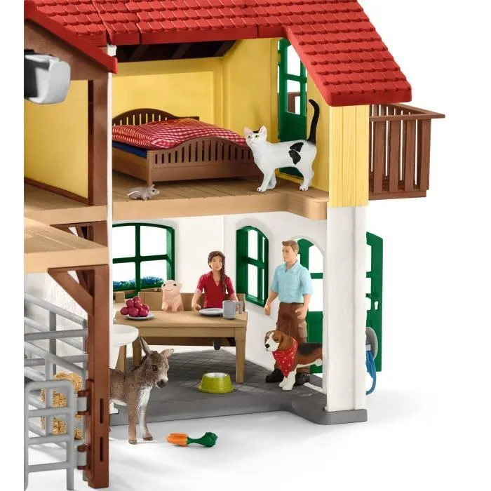 Ferme avec étable et animaux, coffret de 97 pièces avec figurines, Schleich 42407 Farm World, Dès 3 ans-3