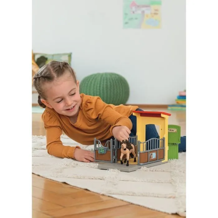 Box avec Poney Icelandais - Extension Ferme Educative, Coffret schleich avec 1 box et 1 figurine poney, pour enfants dès 3 ans --1