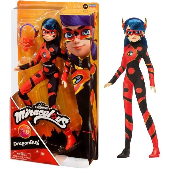Bandai - Miraculous Ladybug - Poupée Dragon Bug 26 cm-0
