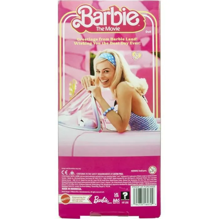 BARBIE THE MOVIE - Barbie Robe Vichy Rose - poupée de collection - 6 ans et +-6