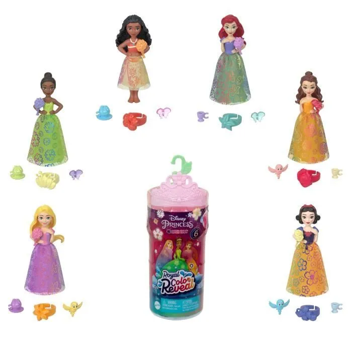 Princesses Disney-Mini-Poupées Royauté Color Reveal-Assortiment HRN63-0