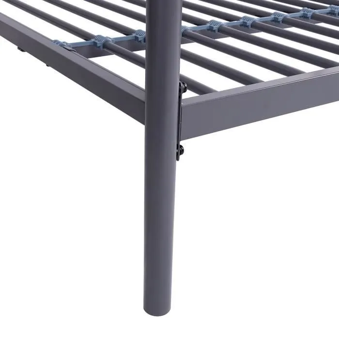 Lits superposés en métal - Dark Grey - Sommiers inclus - 2 x 140 x 190 cm - ALICE-7