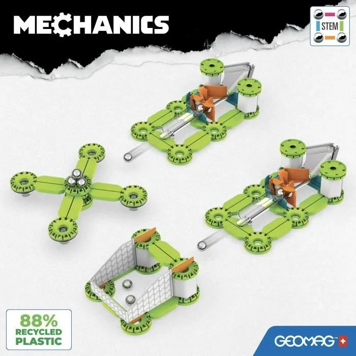 Coffret de construction - GEOMAG - Mechanics Challenge Goal! - 96 pièces - Magnétique - Jeu interactif - Plastique recyclé-3