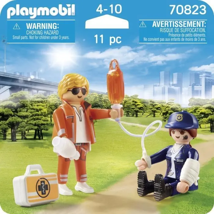 PLAYMOBIL - 70823 - Playmobil Duo - Secouriste et policière-2