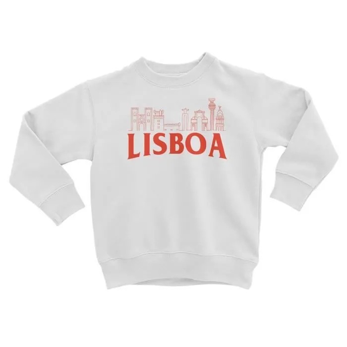 Sweatshirt Enfant Lisboa Minimalist Lisbonne Portugal Voyage Tourisme-0