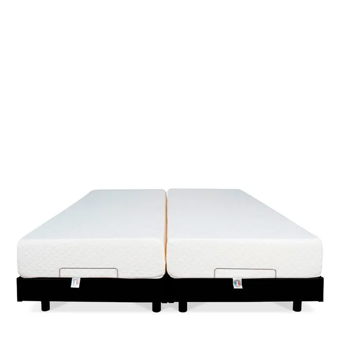 Ensemble Duo Matelas Mousse Accueil Mémoire de forme + Sommiers électriques Flex 2x70x190 cm-2