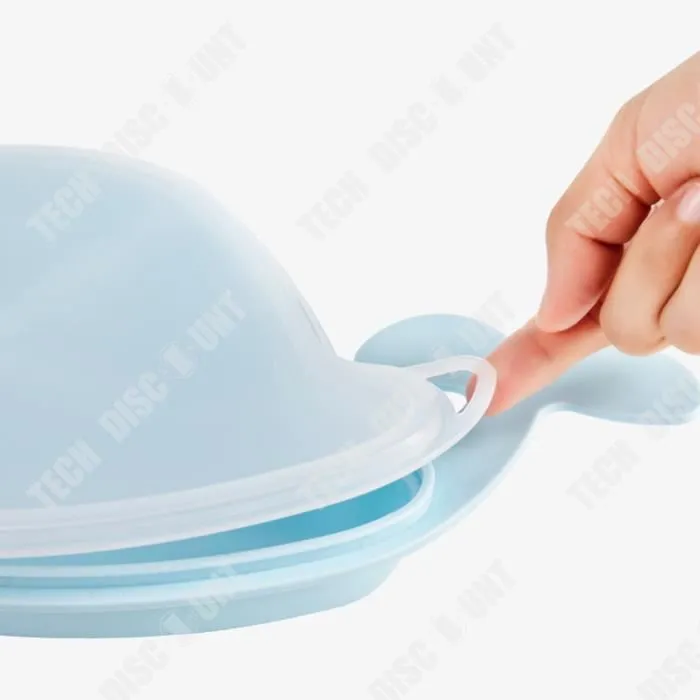TD® Assiette divisée pour enfants assiette repas bol d'entraînement complément alimentaire dessin animé baleine vaisselle-1
