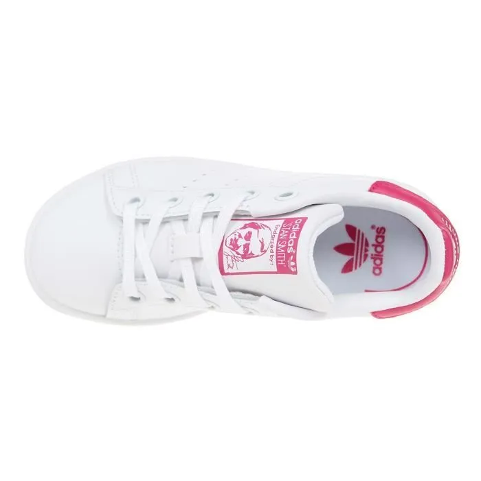 ADIDAS Baskets Stan Smith - Enfant - Blanc et rose-1