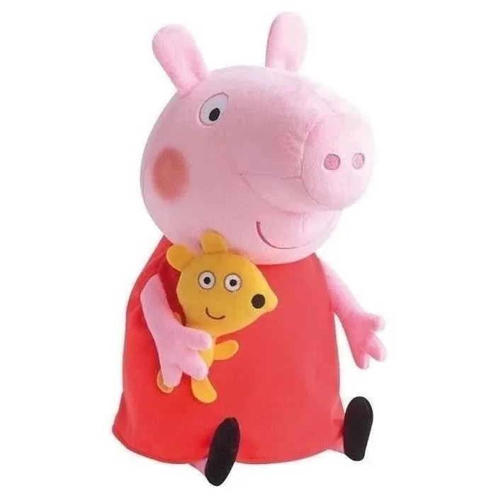 Peluche Peppa Pig - Jemini - 37cm - Rose, rouge et jaune - Pour bébé-0