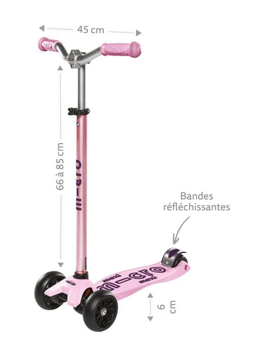 Trottinette 3 roues Enfant - Maxi Deluxe Pro Rose - MICRO - Loisir-2