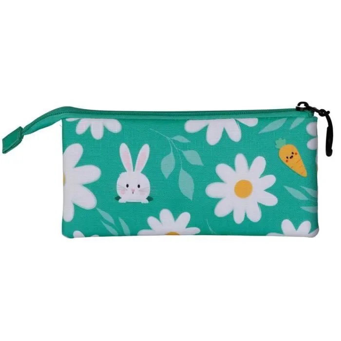 Trousse Triple - OH MY POP! Blooming - Turquoise - Ripstop - Zippée - 8,00 x 23,00 x 11,00 cm-2