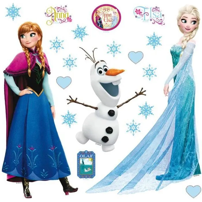 Frozen Disney Wall Sticker Princesse Elsa - Chambre Sticker Nursery, Mur bébé Décor, multicolore - 30 x 30 cm, AG Design-0
