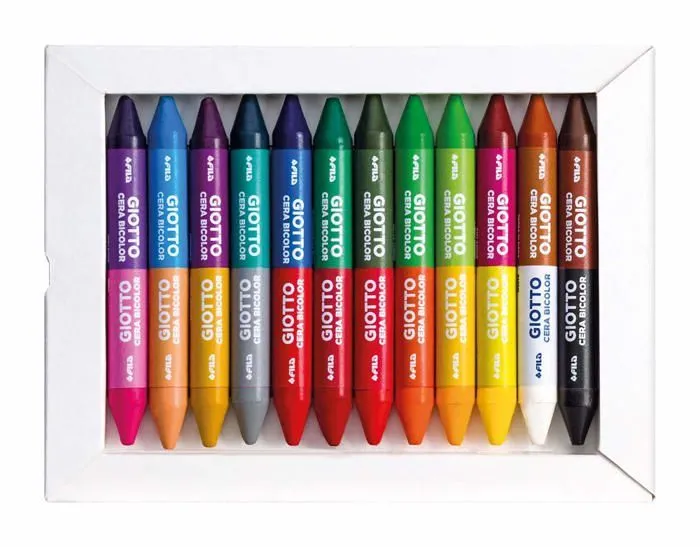 Crayon de couleur - Giotto - 291300 - 12 crayons cire - Double pointe - 24 couleurs-1