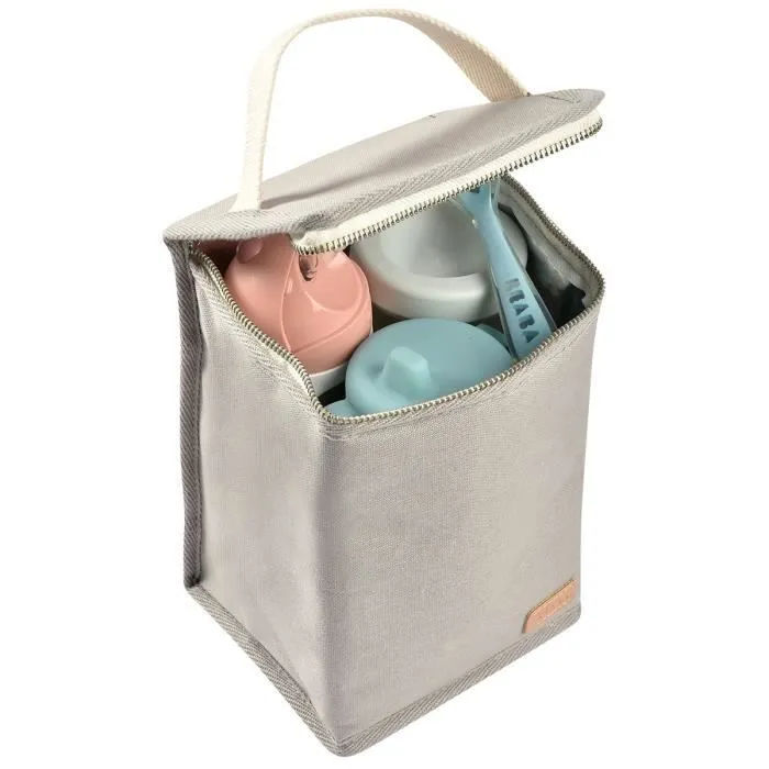 BEABA, Pochette repas bébé, isotherme, gris perle-3