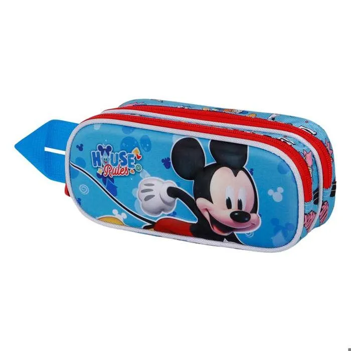 Trousse Double 3D - Disney Mickey Mouse House - Bleu - Taille Unique-0