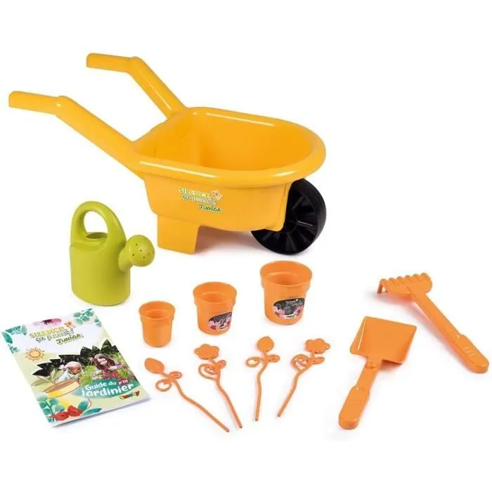 SMOBY - Silence ça Pousse Brouette garnie + accessoires - Fabrication française-0