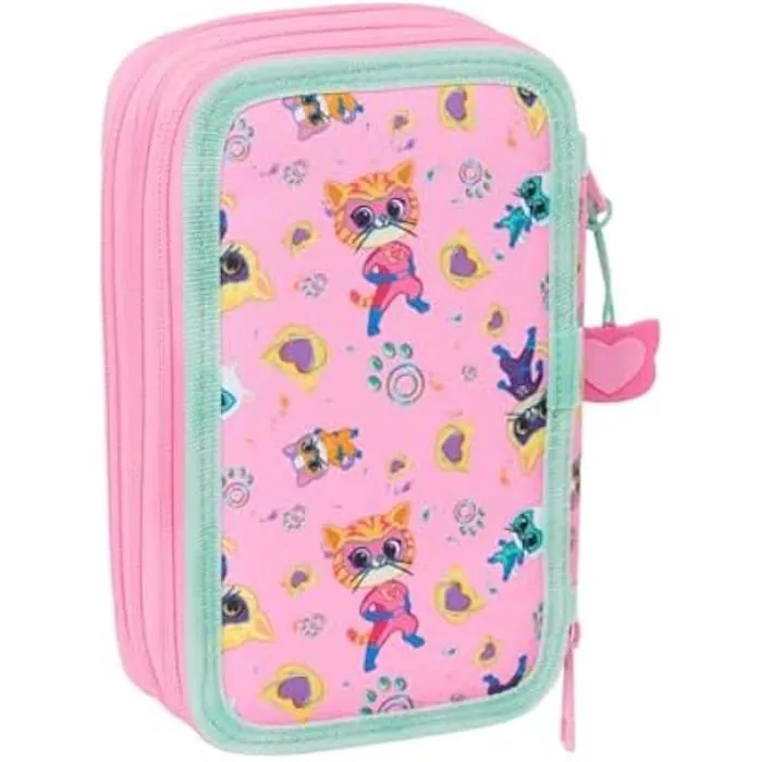 Trousse Scolaire - SAFTA - Superkitties - 37 Outils Inclus - Enfant 5 à 14 Ans - Zippée-1