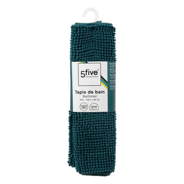 5five - tapis de bain 50x80cm "colorama" bleu pétrole-1