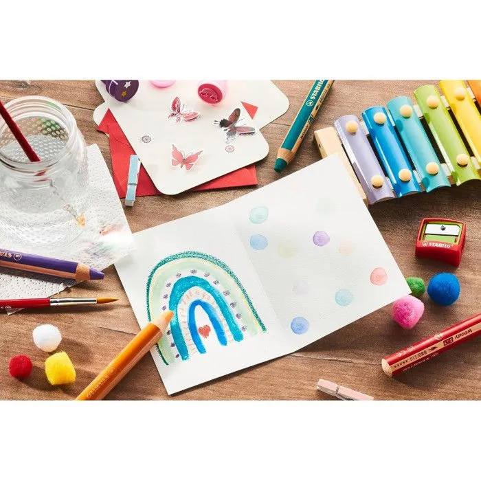 Crayon de coloriage - STABILO - Woody 3in1 - 10 couleurs - Mine XXL - Éco-responsable-4