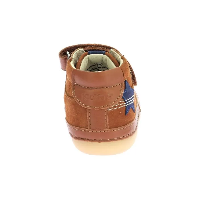 Basket Montante Cuir  Kickers Sokistic - Camel-Etoile-2