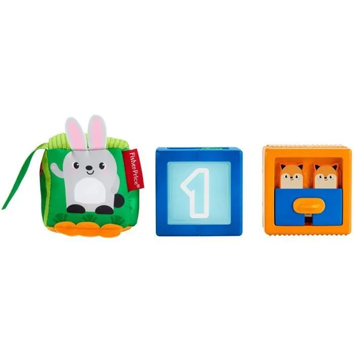 Cubes d'éveil surprises Fisher-Price - Lot de 3 cubes d'activité pour bébé de 6 mois et plus-3