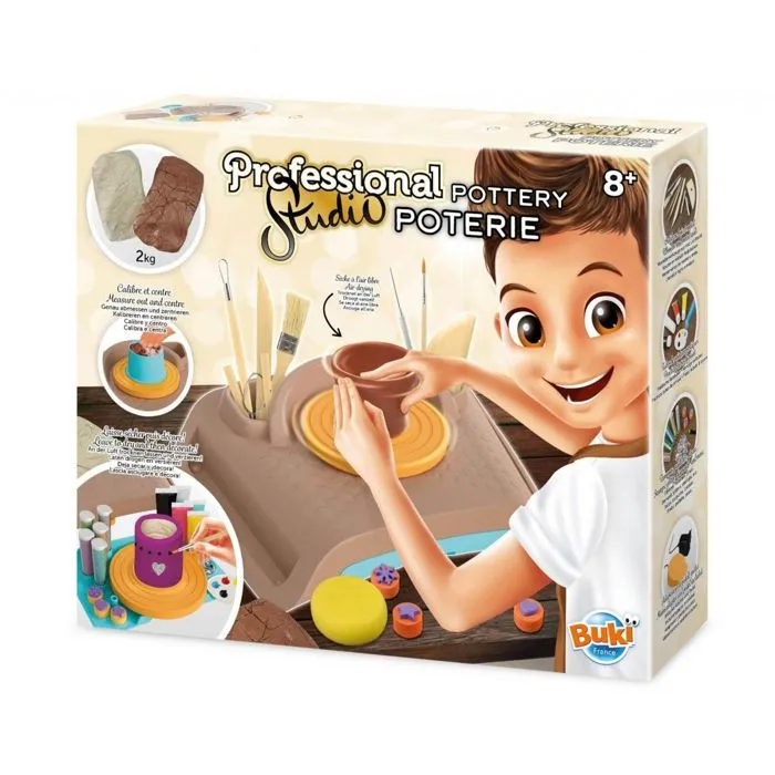 Tour de potier pour enfant - BUKI FRANCE - Professional Studio Poterie - 2 kg de terre fournis-2