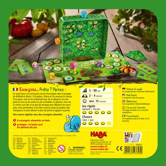 HABA - Escargots ... Prêts Partez ! - Jeu de course - 5 ans et plus, 304027-0