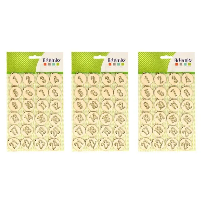 3 kits de chiffres ronds en bois calendrier de l'Avent-0