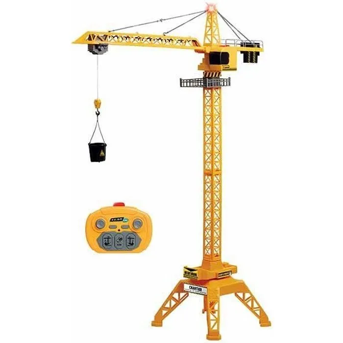 Grue radiocommandée - Infrarouge - 1m20 - Jaune - Effets sonores et lumineux - Pour enfants à partir de 6 ans-0
