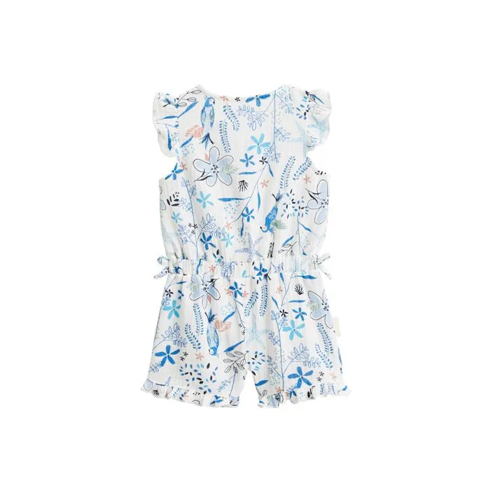 Combishort bébé + chapeau en gaze de coton Océan d'amour-1