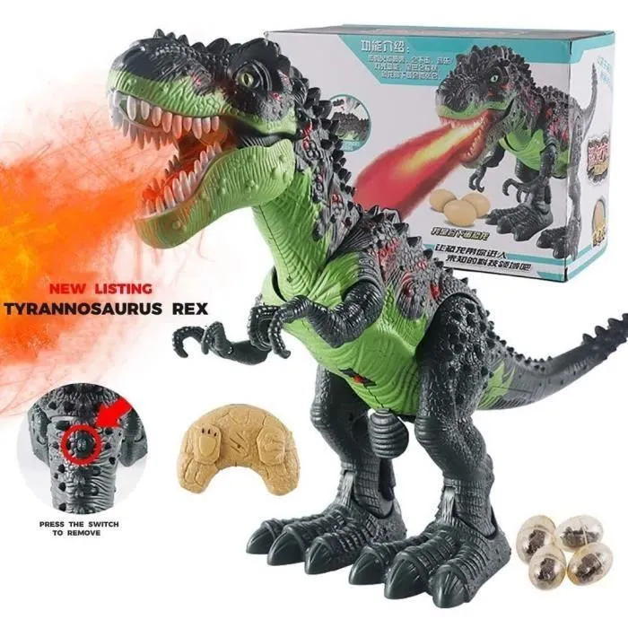 Télécommande Intelligente Robot Dinosaure avec Effet de fumée, lumières et Sons pour Enfants-0