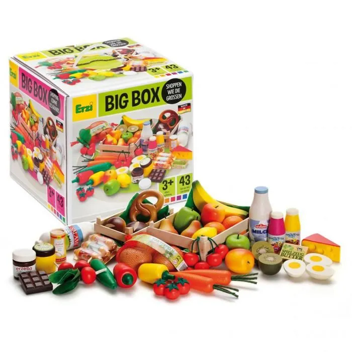 Erzi - Grand set d'épicerie en bois 43 pcs-1