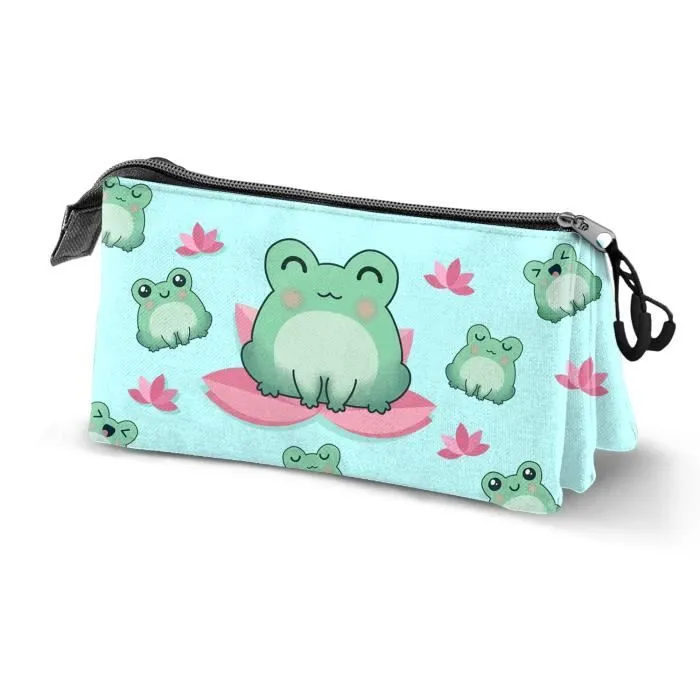 Trousse à crayons - Oh My Pop! - Froggy - Turquoise - Taille Unique - 3 compartiments-0