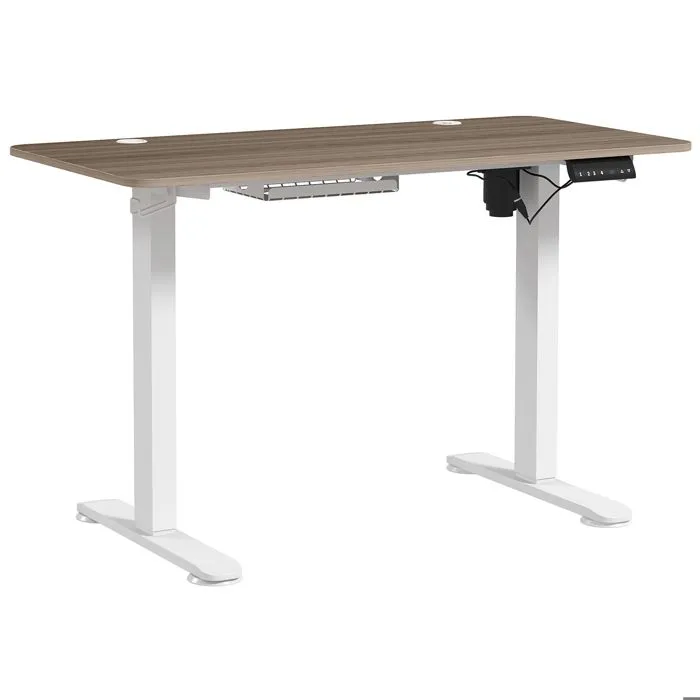 Bureau assis-debout - Vinsetto - électrique - réglable en hauteur 72-116 cm - avec fonction mémoire - 120 x 60 cm - naturel blanc-0