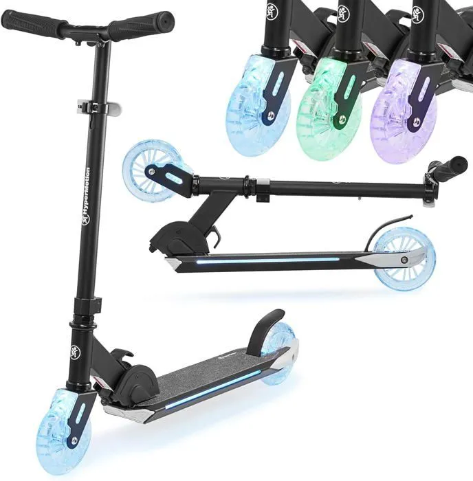 Trottinette - HyperMotion - Ice Flash - LED - Pliable - Hauteur guidon réglable 63-82 cm-0