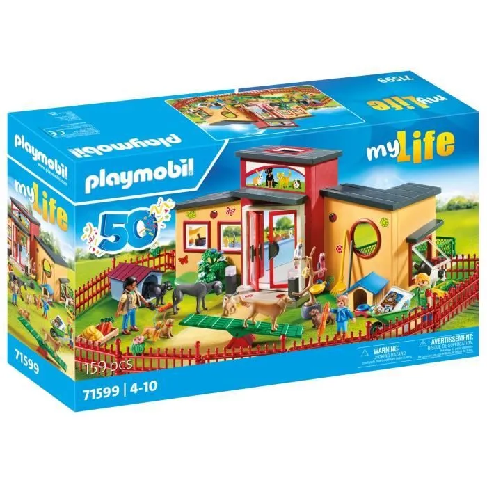 PLAYMOBIL 71599 Pension des animaux avec soigneurs et enfant, My Life, 72 pièces, Dès 4 ans-6