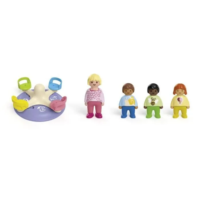 PLAYMOBIL Junior 71701 Enfants et tourniquet, Comprend quatre personnages et un tourniquet, Dès 1 an-5