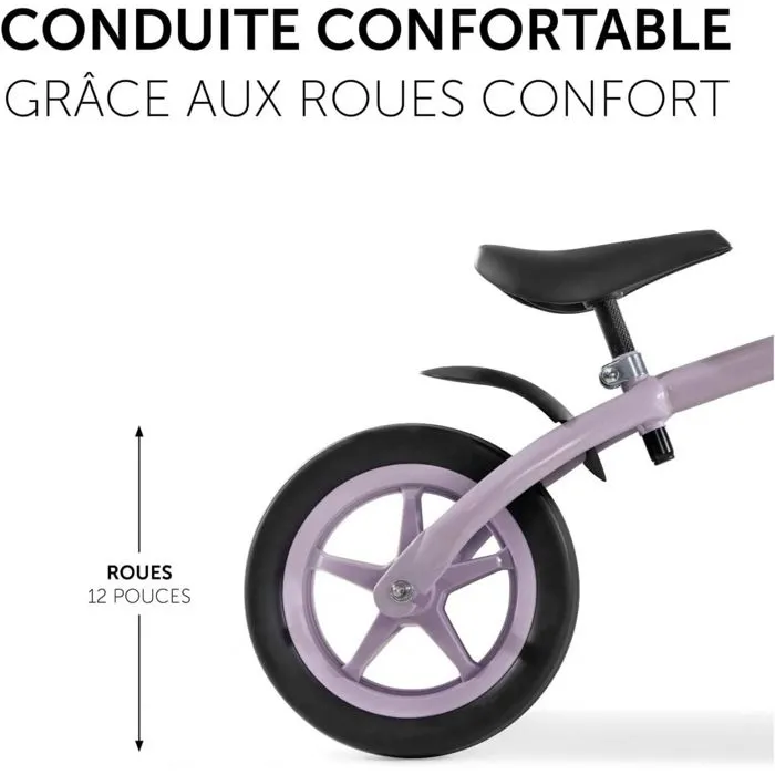 Draisienne - Hauck - Super Rider 12 - Lavande - Roues 12 pouces - Réglable-2