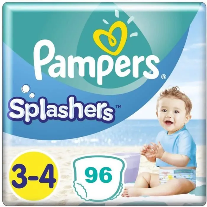 PAMPERS SPLASHERS TAILLE 3-4 96 COUCHES MAILLOT-0