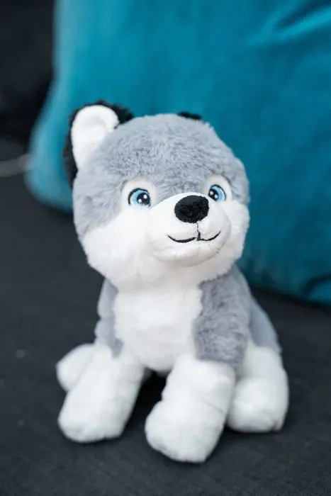Peluche Heitmann deco - 1021690 - Peluche Chien Husky en Pet - Gris/Blanc - 20 cm - Durable - en materiau 100% recycle-3
