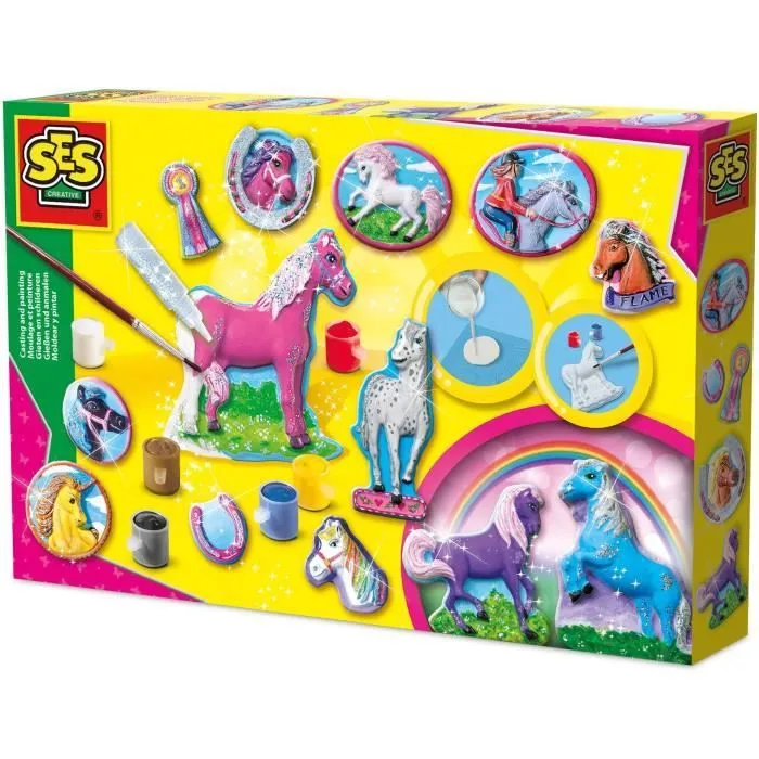 Moulage et peinture - SES CREATIVE - Chevaux fantaisie - Figurines en plâtre-0