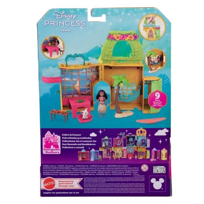 Disney Vaiana Histoires à empiler Coffret de maison de poupée avec une petite poupée Vaiana, 1 ami animal et 9 accessoires - MATTEL-5